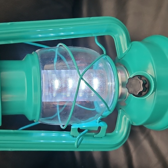 Storm Camping  LED Vintage-Style Teal Lantern Battery Operated Secured Plug - Picture 4 of 8